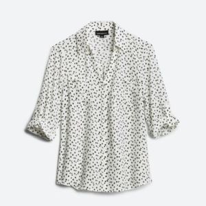Small Black and White Dotted Button Down Blouse